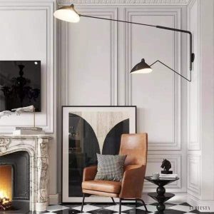 Obeji - Lampa ścienna stylowa z regulowanym kloszem