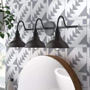 Lampy ścienne trzy punkty czarna metalowa lampa przemysłowa