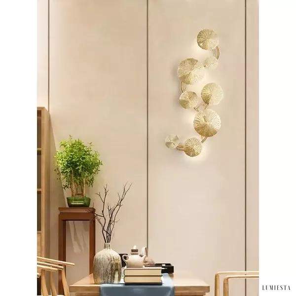 Lampa ścienna LED w kształcie liścia lotosu w stylu vintage