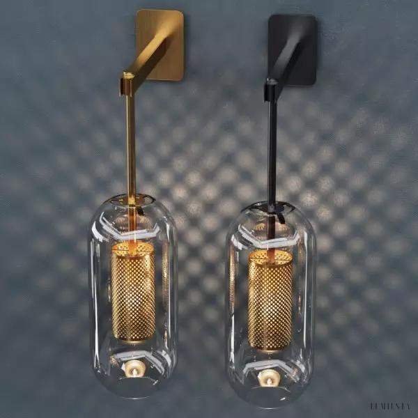 Lampa ścienna Vadim minimalistyczna z szklanym kloszem