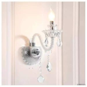 Lampa ścienna kryształowa kinkiet w kształcie świecznika