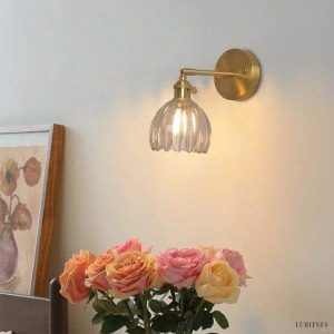 Tulip - kinkiet w stylu vintage z kloszem tulipanowym 12×16 cm