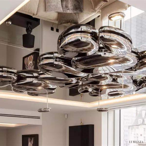 Lampa sufitowa Skydro z chromowanymi akcentami 110 cm