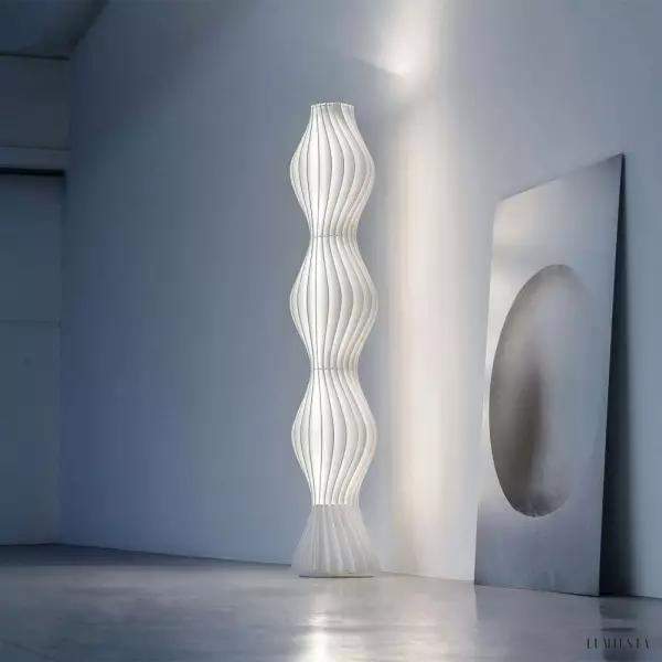 Nowoczesna lampa podłogowa z falistym wzorem LED 173 cm