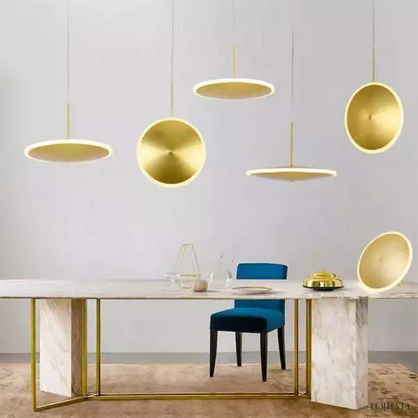 Lampa Wisząca Chrona Dish Mosiężna Design 20 30 40 cm