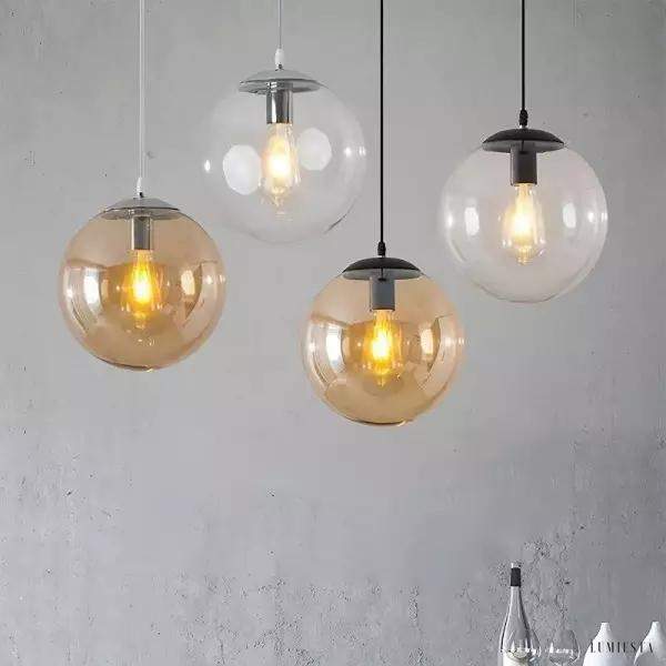 Szklana Kula Lampa Wisząca