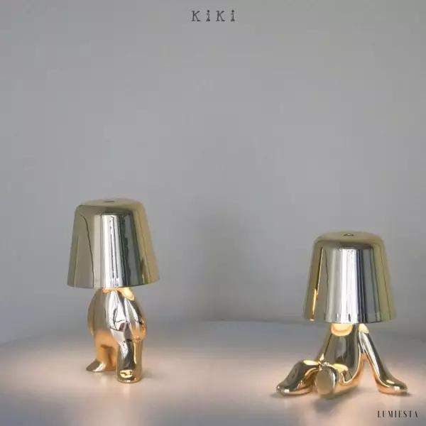 Innowacyjna lampa Thinker w kształcie postaci złotej lub chromowanej