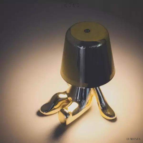 Innowacyjna lampa Thinker w kształcie postaci złotej lub chromowanej