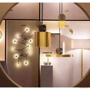 Lampa wisząca LED z mosiądzu i czernią kolekcji Cale