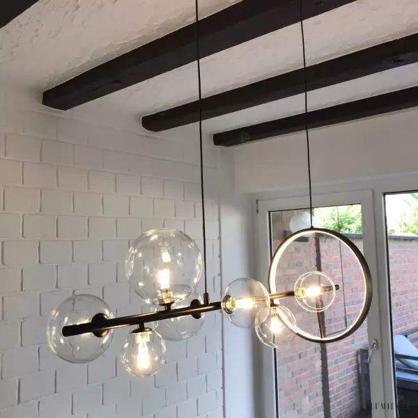 Stamj - Lampa wisząca liniowa z kulami szklanymi nowoczesny design