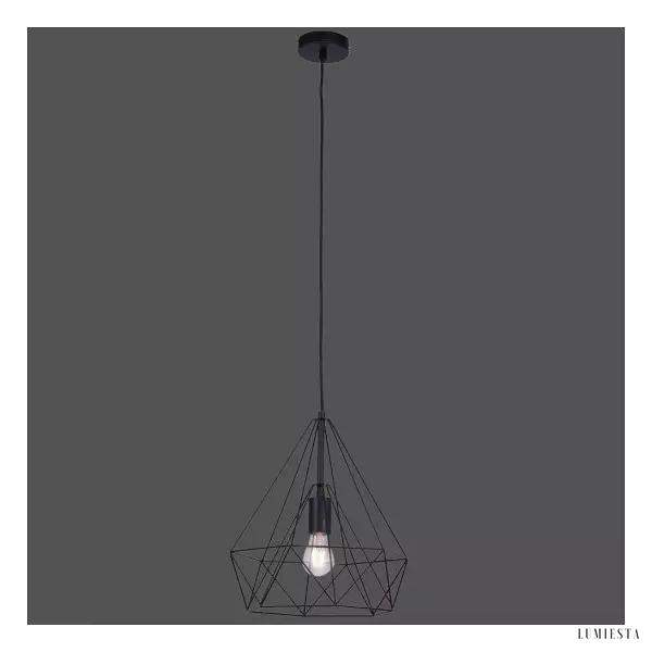 Lampa wisząca metalowa w stylu retro czarna oprawa