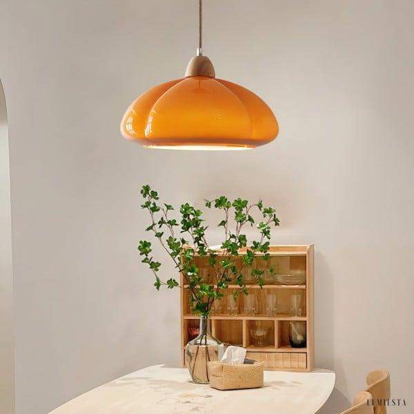 Szklana lampa wisząca dynia nowoczesny design do kuchni