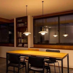 Poria - Duńska metalowa lampa wisząca wielowarstwowa dyskowa, 1-punktowa, Ø28cm