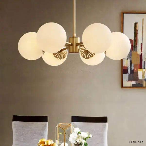 Lampa sufitowa Karia żyrandol z opalowymi kulami