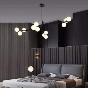 Nowoczesna lampa wisząca w stylu skandynawskim 12 głowic