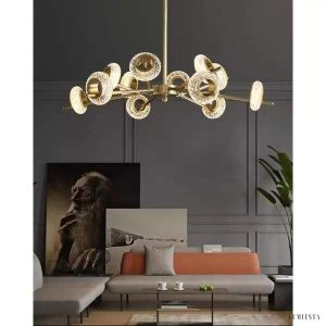 Lampa sufitowa LED z kryształowymi elementami w stylu nowoczesnym