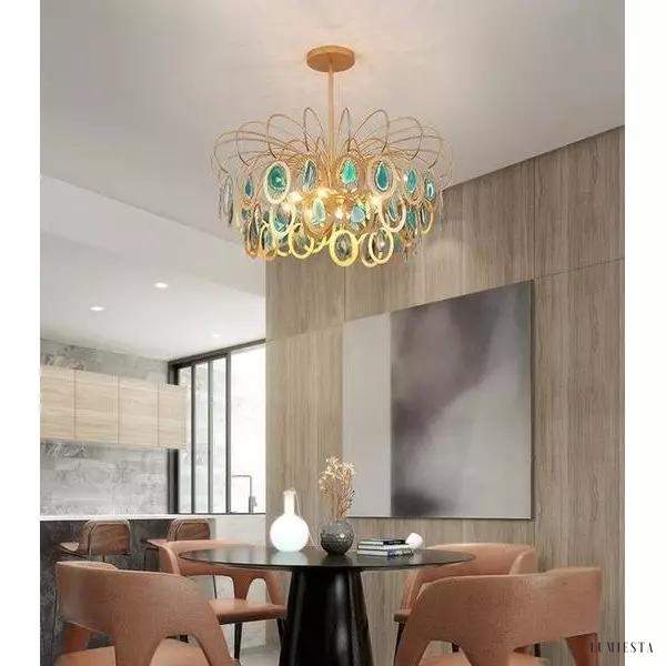 Luksusowa lampa wisząca z agatowymi akcentami