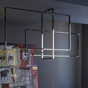 Lampa sufitowa Mondrian z geometrycznym designem i szkłem
