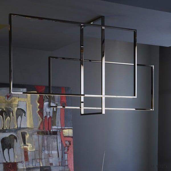 Lampa sufitowa Mondrian z geometrycznym designem i szkłem