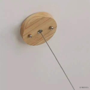 Lampa wisząca Dot Line w stylu skandynawskim z drewna i szkła