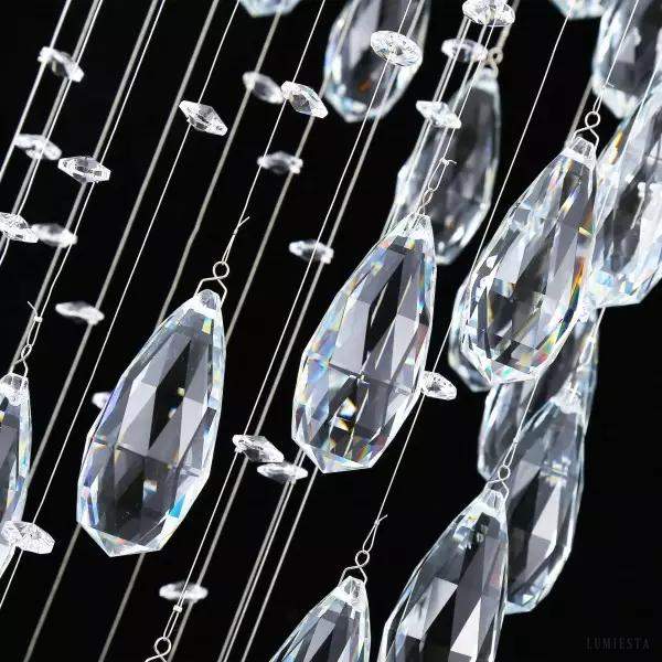 Luksusowa lampa wisząca kryształowa w stylu rotacyjnym