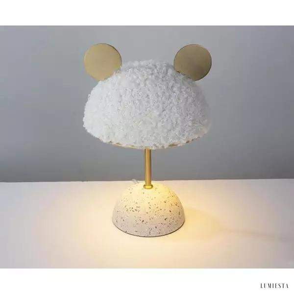 Lampka stołowa Minos z terazzo w stylu lat 70 z metalowymi akcentami