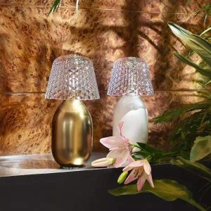 Lampa stołowa Candy Light z kryształowym kloszem elegancka