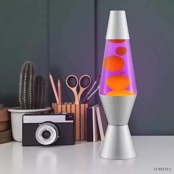 Lampa lawowa klasyczna z metalowym wykończeniem niebieska