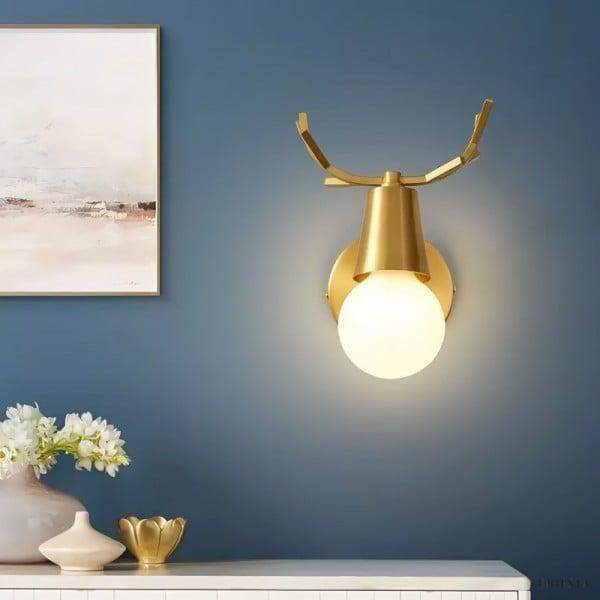 Lampa ścienna w kształcie kropli gwiazdy lub rogów mosiężna