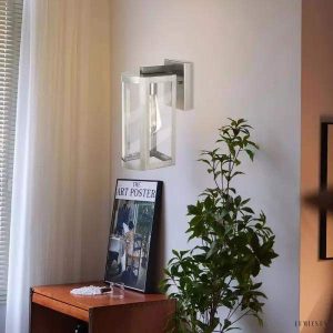 Lampka ścienna zewnętrzna stal nierdzewna klasyczny styl