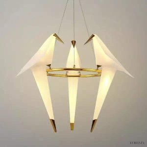 Żyrandol Birdy w stylu rzeźbiarskim z akrylu