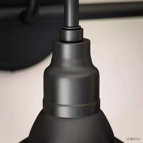 Lampy ścienne trzy punkty czarna metalowa lampa przemysłowa