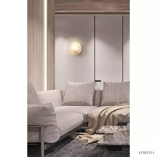 Lampa ścienna z marmuru i miedzi w minimalistycznym stylu