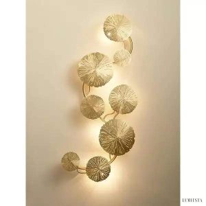 Lampa ścienna LED w kształcie liścia lotosu w stylu vintage
