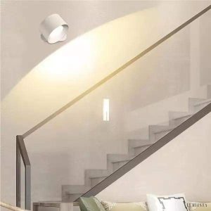 Nowoczesna rotacyjna lampa ścienna LED bezprzewodowa