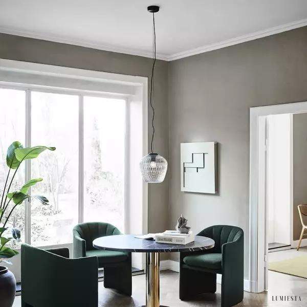 Lampa wisząca Loop dmuchana szkło w stylu antycznym