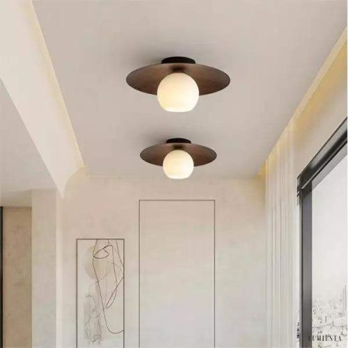 Lampa sufitowa z ribbowanym szkłem w stylu nordyckim