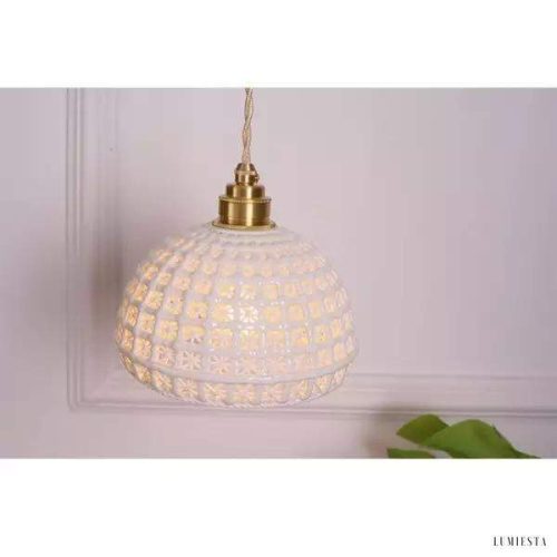 Nowoczesna ceramiczna lampa wisząca w owalnym kształcie