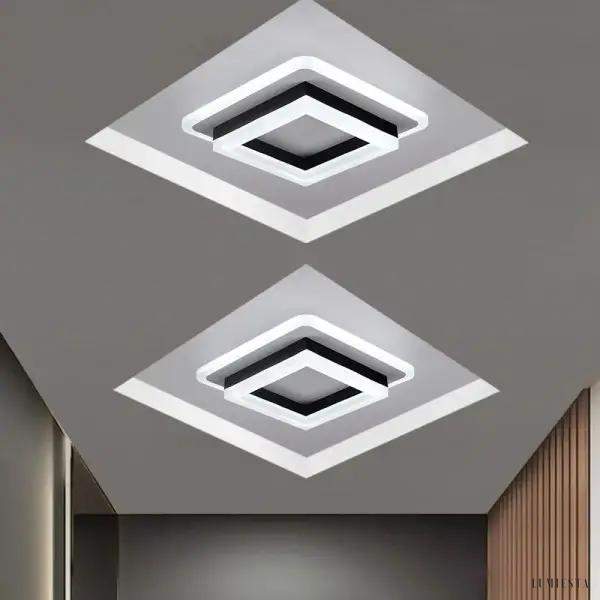 Nowoczesna lampa sufitowa LED płaskokształtna w czerni