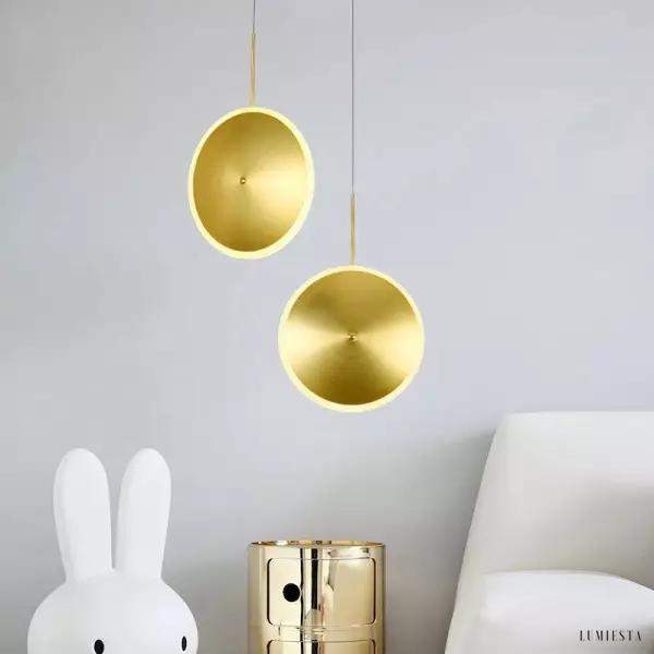 Lampa Wisząca Chrona Dish Mosiężna Design 20 30 40 cm