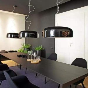 Lampa Wisząca Rosa Nowoczesny Minimalizm Czarny Biały