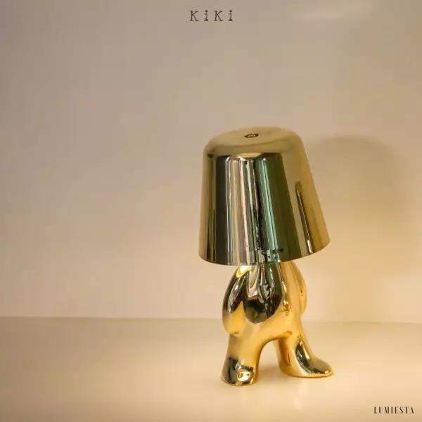 Innowacyjna lampa Thinker w kształcie postaci złotej lub chromowanej