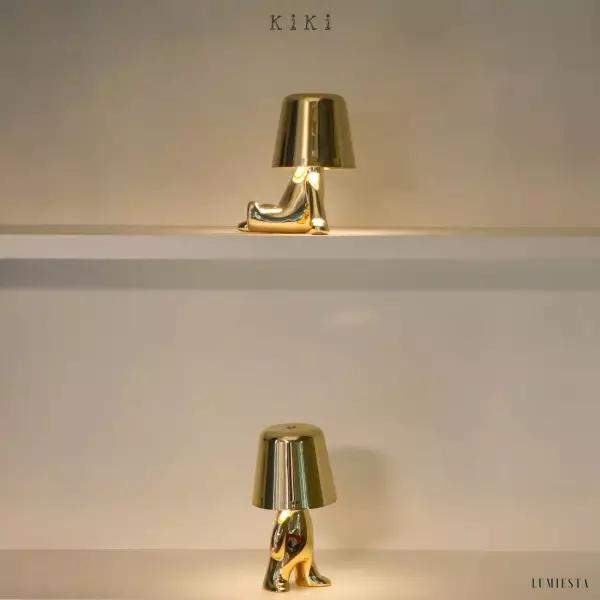 Innowacyjna lampa Thinker w kształcie postaci złotej lub chromowanej