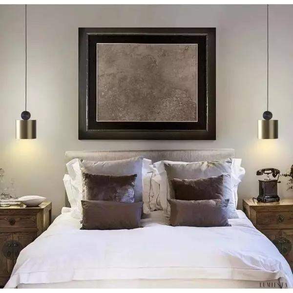 Lampa wisząca LED z mosiądzu i czernią kolekcji Cale