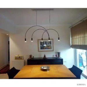 Lampa wisząca Min elegancka z łukowymi ramionami LED