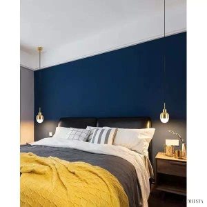 Lampa wisząca Niku złoty metalowy żyrandol szklany klosz