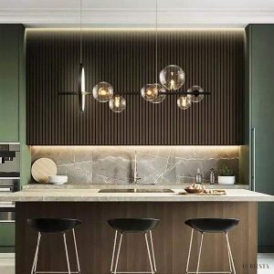 Stamj - Lampa wisząca liniowa z kulami szklanymi nowoczesny design