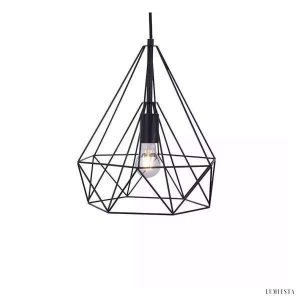 Lampa wisząca metalowa w stylu retro czarna oprawa