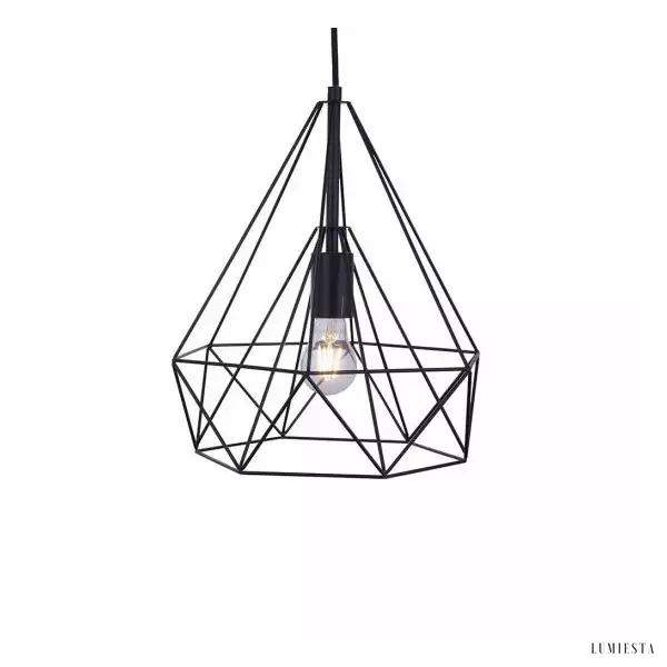 Lampa wisząca metalowa w stylu retro czarna oprawa