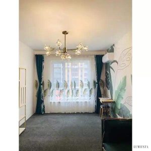 Lampa żyrandol kryształowy w stylu nowoczesnym złota